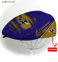 Baltimore Ravens NFL Flat cap, NFL Jeff Cap, NFL Driving Cap, NFL Golf Cap Q22 (Head size can be adjusted)