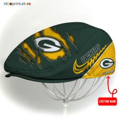 Green Bay Packers NFL Flat cap, NFL Jeff Cap, NFL Driving Cap, NFL Golf Cap Q22 (Head size can be adjusted)