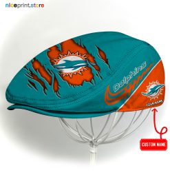 Miami Dolphins NFL Flat cap, NFL Jeff Cap, NFL Driving Cap, NFL Golf Cap Q22 (Head size can be adjusted)