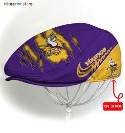 Minnesota Vikings NFL Flat cap, NFL Jeff Cap, NFL Driving Cap, NFL Golf Cap Q22 (Head size can be adjusted)