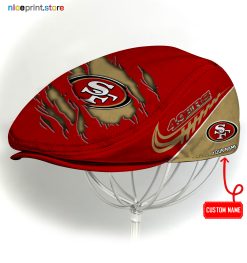 San Francisco 49ers NFL Flat cap, NFL Jeff Cap, NFL Driving Cap, NFL Golf Cap Q22 (Head size can be adjusted)