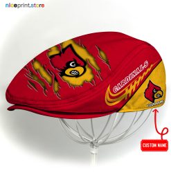 Louisville Cardinals NCAA Flat Cap, NCAA Jeff Cap, NCAA Driving Cap Q22 (Head size can be adjusted)