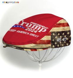 Donald Trump 2024 Flat cap, Donald Trump Jeff Cap, Donald Trump Cap, Donald Trump Hat (Head size can be adjusted)