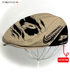 Purdue Boilermakers NCAA Flat Cap, NCAA Jeff Cap, NCAA Driving Cap Q22 (Head size can be adjusted)