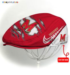 Maryland Terrapins NCAA2 Flat Cap, NCAA Jeff Cap, NCAA Driving Cap, Q22 (Head size can be adjusted)