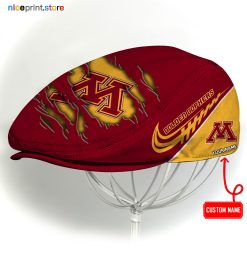 Minnesota Golden Gophers NCAA2 Flat Cap, NCAA Jeff Cap, NCAA Driving Cap, Q22 (Head size can be adjusted)