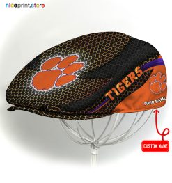 Clemson Tigers NCAA Flat Cap, NCAA Jeff Cap, NCAA Driving Cap M33 (Head size can be adjusted)