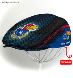 Kansas Jayhawks NCAA Flat Cap, NCAA Jeff Cap, NCAA Driving Cap M33 (Head size can be adjusted)