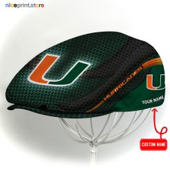 Miami Hurricanes NCAA Flat Cap, NCAA Jeff Cap, NCAA Driving Cap M33 (Head size can be adjusted)