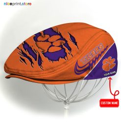 Clemson Tigers NCAA Flat Cap, NCAA Jeff Cap, NCAA Driving Cap Q22 (Head size can be adjusted)