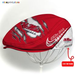 Ole Miss Rebels NCAA2 Flat Cap, NCAA Jeff Cap, NCAA Driving Cap, Q22 (Head size can be adjusted)