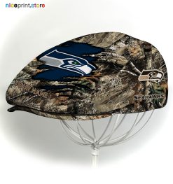 Seattle Seahawks NFL x Hunting Flat cap, NFL Jeff Cap, NFL Driving Cap M34 (Head size can be adjusted)