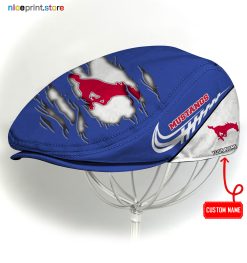 SMU Mustangs NCAA2 Flat Cap, NCAA Jeff Cap, NCAA Driving Cap, Q22 (Head size can be adjusted)