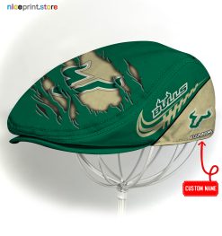 South Florida Bulls NCAA2 Flat Cap, NCAA Jeff Cap, NCAA Driving Cap, Q22 (Head size can be adjusted)