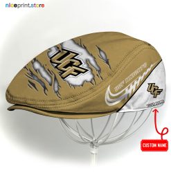 UCF Knights NCAA2 Flat Cap, NCAA Jeff Cap, NCAA Driving Cap, Q22 (Head size can be adjusted)
