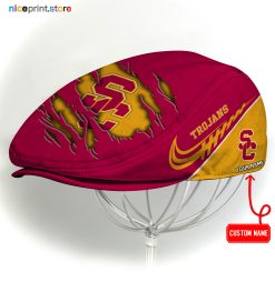 USC Trojans NCAA2 Flat Cap, NCAA Jeff Cap, NCAA Driving Cap, Q22 (Head size can be adjusted)