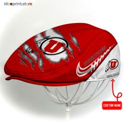 Utah Utes NCAA2 Flat Cap, NCAA Jeff Cap, NCAA Driving Cap, Q22 (Head size can be adjusted)