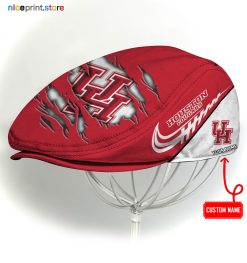 Houston Cougars NCAA3 Flat Cap, NCAA Jeff Cap, NCAA Driving Cap Q22 (Head size can be adjusted)