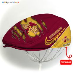 Iowa State Cyclones NCAA3 Flat Cap, NCAA Jeff Cap, NCAA Driving Cap Q22 (Head size can be adjusted)