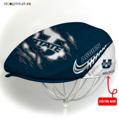 Utah State Aggies NCAA3 Flat Cap, NCAA Jeff Cap, NCAA Driving Cap Q22 (Head size can be adjusted)