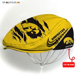 Iowa Hawkeyes NCAA Flat Cap, NCAA Jeff Cap, NCAA Driving Cap Q22 (Head size can be adjusted)