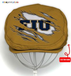 Fiu Golden Panthers NCAA4 Flat Cap, NCAA Jeff Cap, NCAA Driving Cap Q22 (Head size can be adjusted)