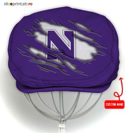 Northwestern Wildcats NCAA4 Flat Cap, NCAA Jeff Cap, NCAA Driving Cap Q22 (Head size can be adjusted)