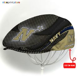 Navy Midshipmen NCAA2 Flat Cap, NCAA Jeff Cap, NCAA Driving Cap M33 (Head size can be adjusted)
