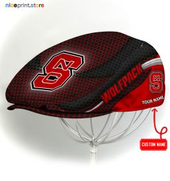 NC State Wolfpack NCAA2 Flat Cap, NCAA Jeff Cap, NCAA Driving Cap M33 (Head size can be adjusted)