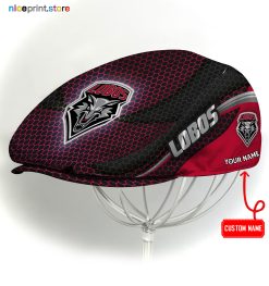 New Mexico Lobos NCAA4 Flat Cap, NCAA Jeff Cap, NCAA Driving Cap M33 (Head size can be adjusted)