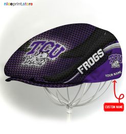 TCU Horned Frogs NCAA2 Flat Cap, NCAA Jeff Cap, NCAA Driving Cap M33 (Head size can be adjusted)