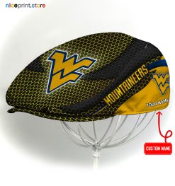 West Virginia Mountaineers NCAA2 Flat Cap, NCAA Jeff Cap, NCAA Driving Cap M33 (Head size can be adjusted)