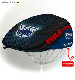 Florida Atlantic Owls NCAA3 Flat Cap, NCAA Jeff Cap, NCAA Driving Cap M33 (Head size can be adjusted)