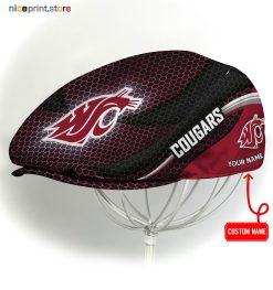 Washington State Cougars NCAA3 Flat Cap, NCAA Jeff Cap, NCAA Driving Cap M33 (Head size can be adjusted)