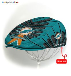 Miami Dolphins NFL Flat cap, NFL Jeff Cap, NFL Driving Cap, NFL Golf Cap Q26 (Head size can be adjusted)