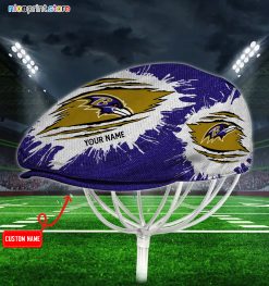 Baltimore Ravens NFL Jeff Cap, NFL Driving Cap, NFL Golf Cap Q35 (Head size can be adjusted)