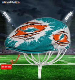 Miami Dolphins NFL Jeff Cap, NFL Driving Cap, NFL Golf Cap Q35 (Head size can be adjusted)