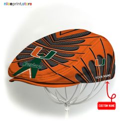 Miami Hurricanes NCAA Flat Cap, NCAA Jeff Cap, NCAA Driving Cap Q26 (Head size can be adjusted)