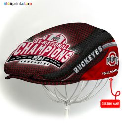 Ohio State Buckeyes NCAA Champions 2024 Flat Cap, NCAA Jeff Cap O33 (Head size can be adjusted)