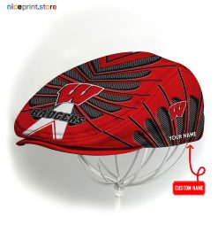 Wisconsin Badgers NCAA Flat Cap, NCAA Jeff Cap, NCAA Driving Cap Q26 (Head size can be adjusted)