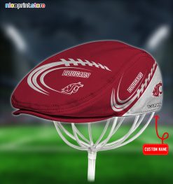 Washington State Cougars NCAA3 Flat Cap, Jeff Cap, Driving Cap Q40