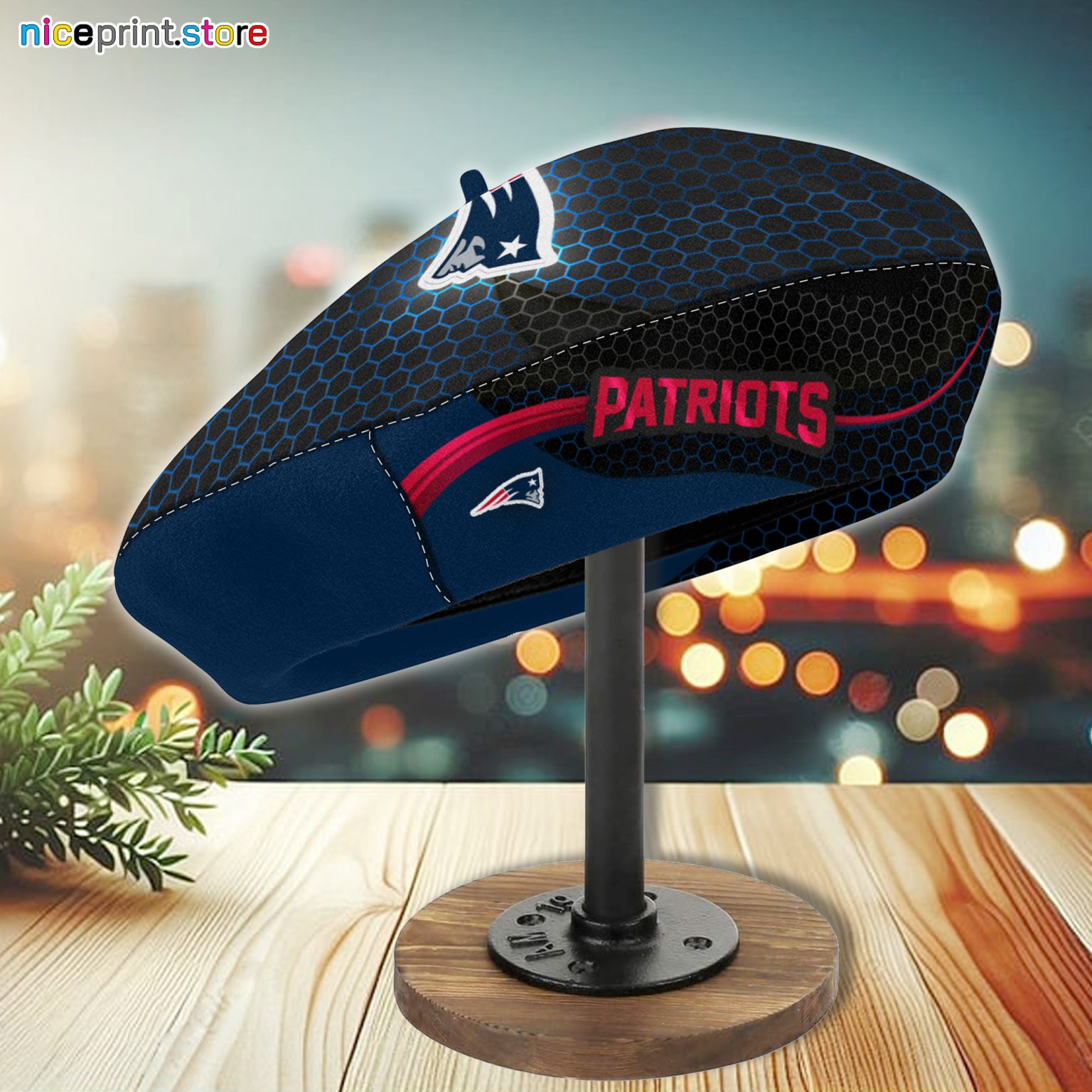 New England Patriots NFL French Beret Hat For Men and Women M01 NicePrint Print On Demand
