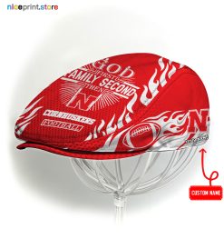 Nebraska Cornhuskers NCAA Jeff Cap, Flat Cap, Driving Cap M47
