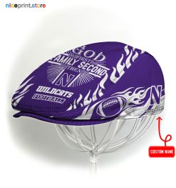 Northwestern Wildcats NCAA4 Jeff Cap, Flat Cap, Driving Cap M47