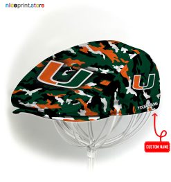Miami Hurricanes NCAA Jeff Cap, Flat Cap, Driving Cap M37