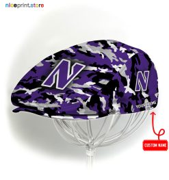 Northwestern Wildcats NCAA4 Jeff Cap, Flat Cap, Driving Cap M37