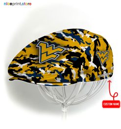 West Virginia Mountaineers NCAA2 Jeff Cap, Flat Cap, Driving Cap M37