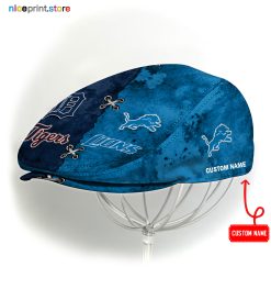 Detroit Lions x Detroit Tigers Jeff Cap, Driving Cap, Golf Cap M56