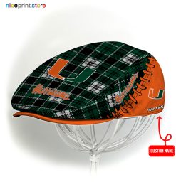 Miami Hurricanes NCAA Jeff Cap, Flat Cap, Driving Cap M50
