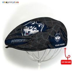 Connecticut Huskies NCAA4 Flat Cap, NCAA Jeff Cap, NCAA Driving Cap Q17